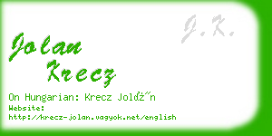 jolan krecz business card